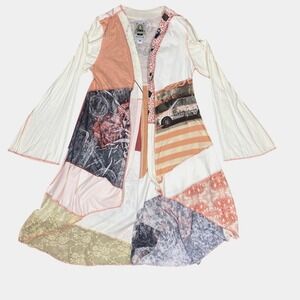 Styles Ever After Patchwork Duster Cardigan Bell Sleeve One of a Kind Women M